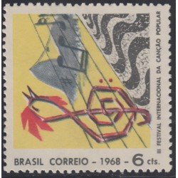 Brasil Brazil 867 1968 3º Festival Internacional de Canciones populares MH Brasil Brazil 867 1968 3º Festival Internacional de Canciones populares MH