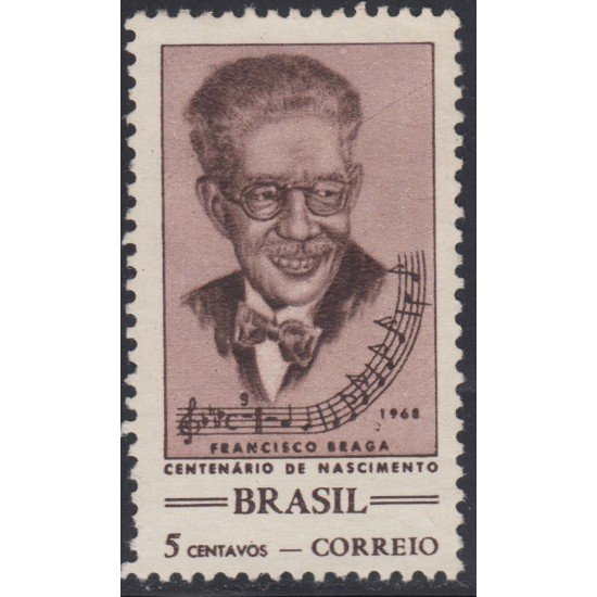 Brasil Brazil 876 1968 Compositor Francisco Braga MH Brasil Brazil 876 1968 Compositor Francisco Braga MH