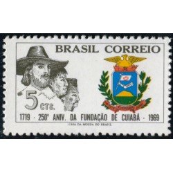 Brasil Brazil 890 1969 25º Años de la fundación Cuiabá MH Brasil Brazil 890 1969 25º Años de la fundación Cuiabá MH