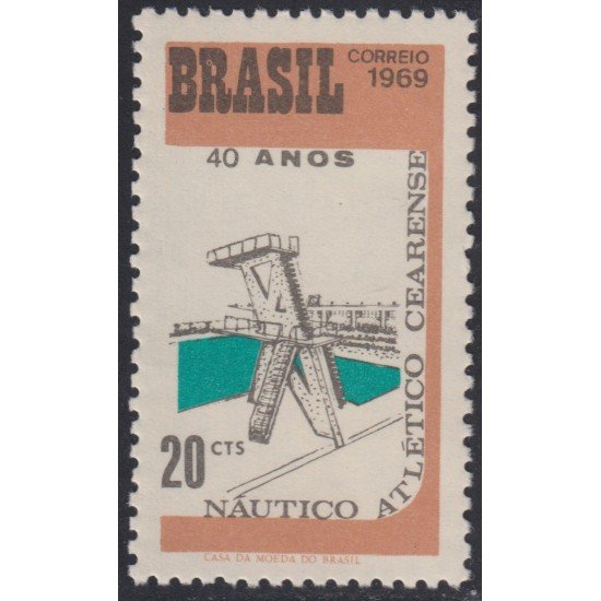 Brasil Brazil 895 1969 40º Aniversario del Club Náutico y Atlético del Ceará MH Brasil Brazil 895 1969 40º Aniversario del Club Náutico y Atlético del Ceará MH