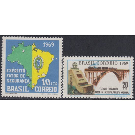 Brasil Brazil 900/01 1969 Honor al Ejército MNH Brasil Brazil 900/01 1969 Honor al Ejército MNH