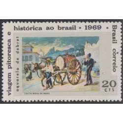 Brasil Brazil 910 1969 Viaje turístico Pintura de Debret MH Brasil Brazil 910 1969 Viaje turístico Pintura de Debret MH