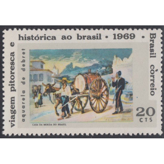 Brasil Brazil 910 1969 Viaje turístico Pintura de Debret MH