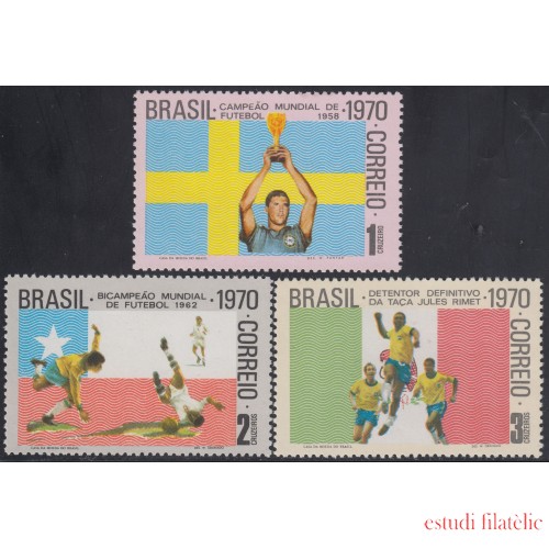 Brasil Brazil 935/37 1970 Campeón tres veces de la copa del mundo de Fútbol MNH