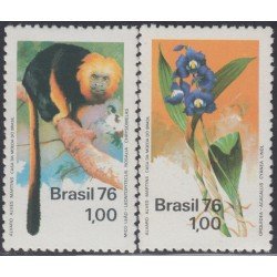 Brasil Brazil 1195/96 Orquídeas Flores Flowers Mono Monkey MH Brasil Brazil 1195/96 Orquídeas Flores Flowers Mono Monkey MH