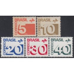 Brasil Brazil 1026/30 1973 Serie Antigua Números MNH Brasil Brazil 1026/30 1973 Serie Antigua Números MNH