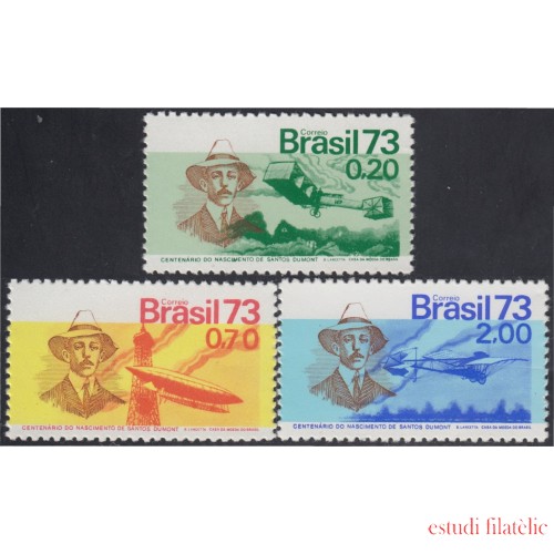 Brasil Brazil 1041/43 1973 Santos Dumont Día de la Aviación MNH