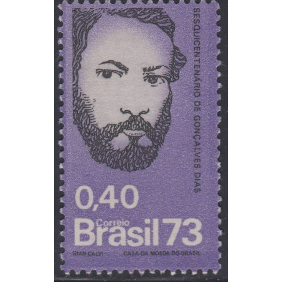 Brasil Brazil 1056 1973 Poeta Goncalves Dias MNH Brasil Brazil 1056 1973 Poeta Goncalves Dias MNH