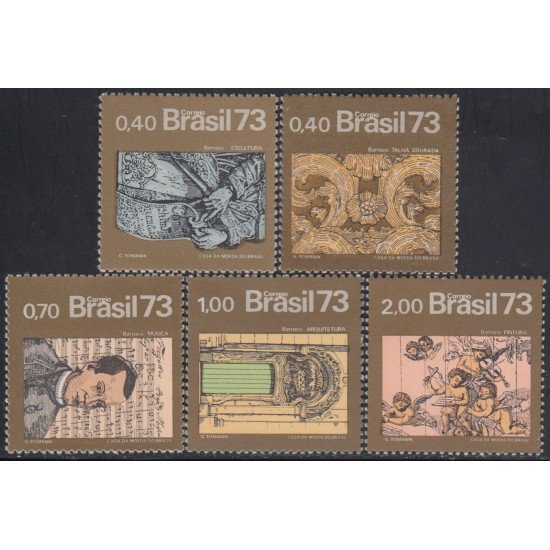 Brasil Brazil 1070/74 1973 Arte Barroco Baroque Art MNH Brasil Brazil 1070/74 1973 Arte Barroco Baroque Art MNH