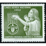 VAR2/S Chile A- 214 1963 Campaña mundial contra el Hambre MNH VAR2/S Chile A- 214 1963 Campaña mundial contra el Hambre MNH