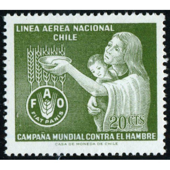 VAR2/S  Chile A- 214 1963 Campaña mundial contra el Hambre MNH