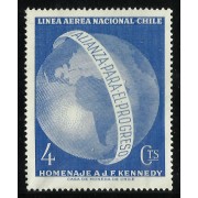 MI1 Chile A- 217 1963 Alianza para el progreso Homenaje a Kennedy MNH MI1 Chile A- 217 1963 Alianza para el progreso Homenaje a Kennedy MNH