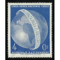 MI1 Chile A- 217 1963 Alianza para el progreso Homenaje a Kennedy MNH MI1 Chile A- 217 1963 Alianza para el progreso Homenaje a Kennedy MNH