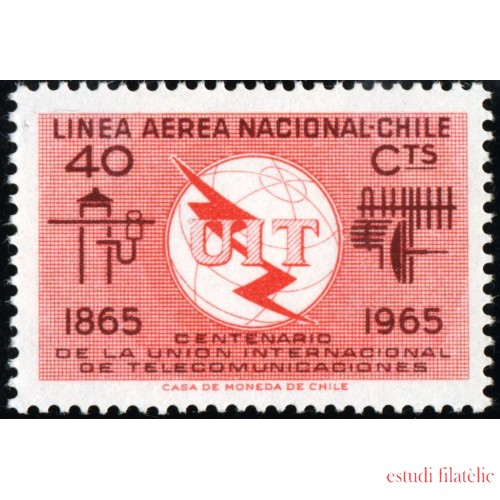 VAR2/S Chile A- 222 1965 Centenario de la Unión de Telecomunicaciones MNH