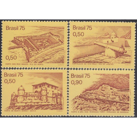 Brasil Brazil 1138/41 1975 Fortalezas Strengths MNH Brasil Brazil 1138/41 1975 Fortalezas Strengths MNH