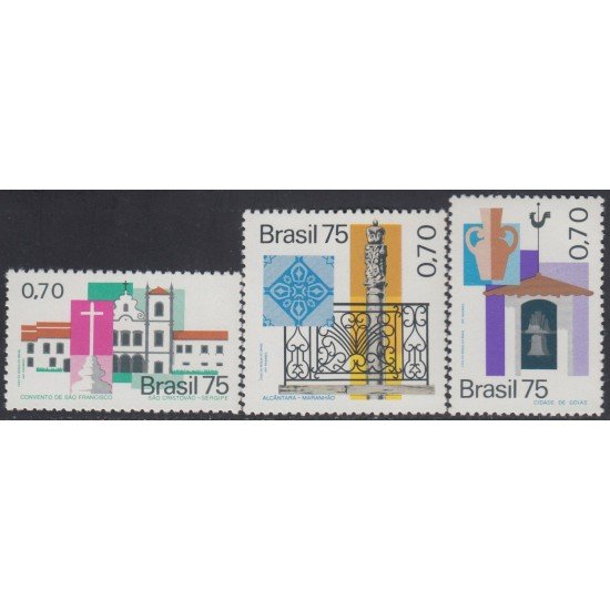 Brasil Brazil 1164/66 1975 Villas históricas MNH Brasil Brazil 1164/66 1975 Villas históricas MNH