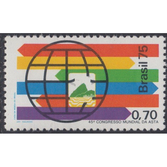 Brasil Brazil 1169 1975 45º Congreso Mundial de la ASTA MNH Brasil Brazil 1169 1975 45º Congreso Mundial de la ASTA MNH