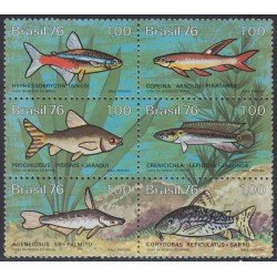 Brasil Brazil 1206/11 1976 Peces de agua dulce MNH Brasil Brazil 1206/11 1976 Peces de agua dulce MNH