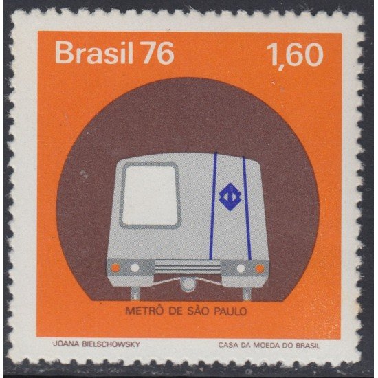 Brasil Brazil 1222 1976 Metro de Sao Paulo MNH Brasil Brazil 1222 1976 Metro de Sao Paulo MNH