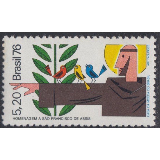 Brasil Brazil 1223 1976 San Francisco Asis MNH Brasil Brazil 1223 1976 San Francisco Asis MNH