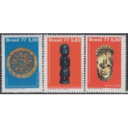 Brasil Brazil 1238/40 1977 2do Festival mundial Africano de Arte y Cultura MNH