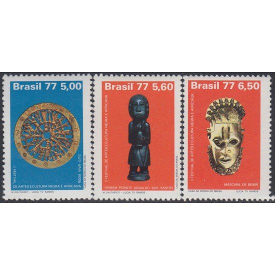 Brasil Brazil 1238/40 1977 2do Festival mundial Africano de Arte y Cultura MNH Brasil Brazil 1238/40 1977 2do Festival mundial Africano de Arte y Cultura MNH