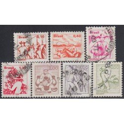 Brasil Brazil 1244/50 1977 Serie Antigua Trabajo Nacional MH