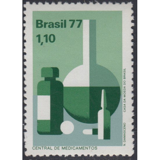 Brasil Brazil 1255 1977 Centros de distribución de medicamentos MNH Brasil Brazil 1255 1977 Centros de distribución de medicamentos MNH