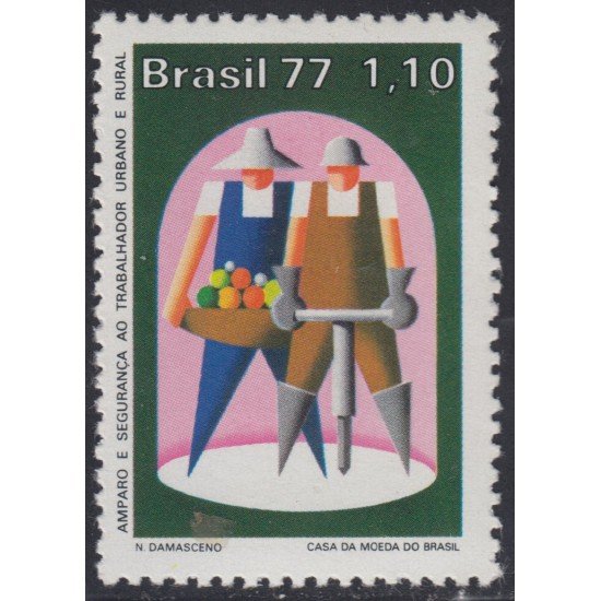 Brasil Brazil 1256 1977 Día del trabajador Labor Day MNH Brasil Brazil 1256 1977 Día del trabajador Labor Day MNH