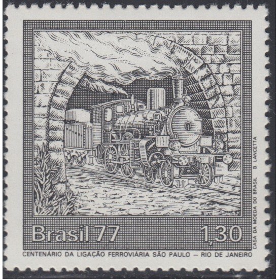 Brasil Brazil 1264 1977 Línea ferroviaria de Sao Paulo a Río de Janeiro MNH Brasil Brazil 1264 1977 Línea ferroviaria de Sao Paulo a Río de Janeiro MNH