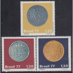 Brasil Brazil 1276/78 1977 Monedas coloniales MNH
