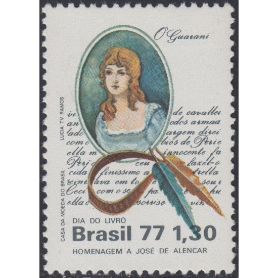 Brasil Brazil 1280 1977 Día del libro José de Alancar MNH