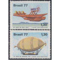 Brasil Brazil 1283/84 1977 Dirigible Augusto Severo MNH Brasil Brazil 1283/84 1977 Dirigible Augusto Severo MNH