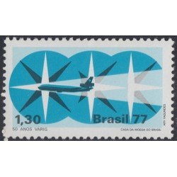 Brasil Brazil 1296 1977 Compañía aérea VARIG MNH Brasil Brazil 1296 1977 Compañía aérea VARIG MNH