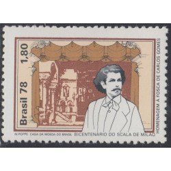 Brasil Brazil 1305 1978 Escala de Milán Carlos Gomes Ópera Fosca MNH Brasil Brazil 1305 1978 Escala de Milán Carlos Gomes Ópera Fosca MNH