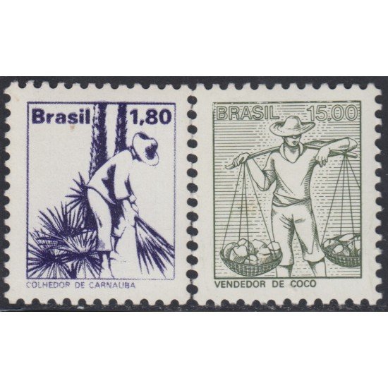 Brasil Brazil 1307/08 1978 Serie Antigua. Trabajo nacional MNH Brasil Brazil 1307/08 1978 Serie Antigua. Trabajo nacional MNH