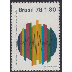 Brasil Brazil 1309 1978 Día mundial de la salud Lucha contra la hipertensión MNH Brasil Brazil 1309 1978 Día mundial de la salud Lucha contra la hipertensión MNH