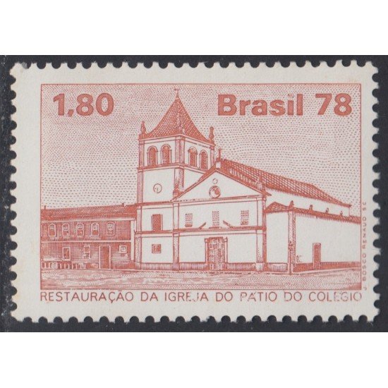 Brasil Brazil 1325 1978 Restauración Iglesia Patio del Colegio Sao Paulo MNH Brasil Brazil 1325 1978 Restauración Iglesia Patio del Colegio Sao Paulo MNH