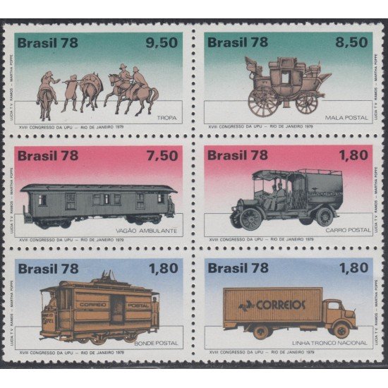 Brasil Brazil 1335/40 1978 Transporte Postal Postal Transport MNH Brasil Brazil 1335/40 1978 Transporte Postal Postal Transport MNH
