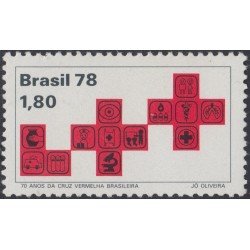 Brasil Brazil 1349 1978 70 Aniversario de la Cruz Roja MNH Brasil Brazil 1349 1978 70 Aniversario de la Cruz Roja MNH