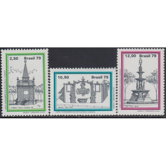 Brasil Brazil 1389/91 1979 1ra Exp. Interamericana de Filatelia Clásica MNH Brasil Brazil 1389/91 1979 1ra Exp. Interamericana de Filatelia Clásica MNH