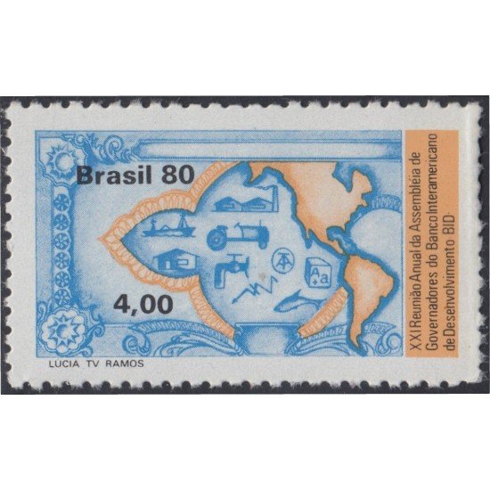 Brasil Brazil 1414 1980 21º Reunión Banca Interamericana de Desarrollo MNH Brasil Brazil 1414 1980 21º Reunión Banca Interamericana de Desarrollo MNH