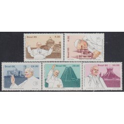 Brasil Brazil 1427/31 1980 Visita de SS Juan Pablo II a Brasil MNH Brasil Brazil 1427/31 1980 Visita de SS Juan Pablo II a Brasil MNH