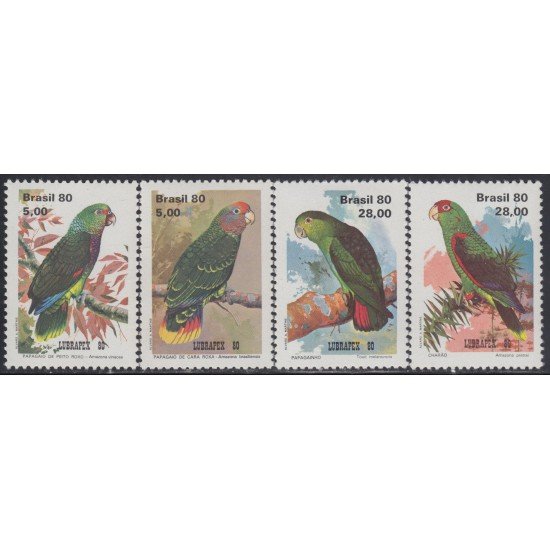 Brasil Brazil 1443/46 1980 Lubrapex 80. Pájaros Birds MNH Brasil Brazil 1443/46 1980 Lubrapex 80. Pájaros Birds MNH