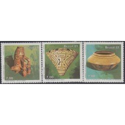Brasil Brazil 1470/72 1981 Museos Antigüedades arqueológicas indígenas MNH Brasil Brazil 1470/72 1981 Museos Antigüedades arqueológicas indígenas MNH