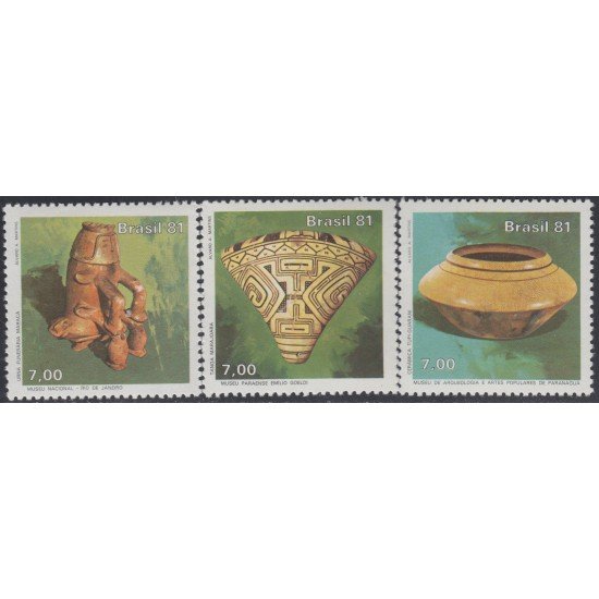 Brasil Brazil 1470/72 1981 Museos Antigüedades arqueológicas indígenas MNH