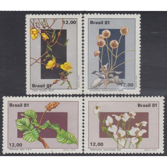 Brasil Brazil 1496/99 1981 Flores de la meseta central brasileña Flowers MNH Brasil Brazil 1496/99 1981 Flores de la meseta central brasileña Flowers MNH