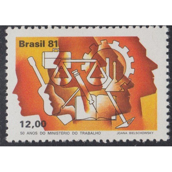 Brasil Brazil 1515 1981 50 Años del Ministerio de Trabajo MNH Brasil Brazil 1515 1981 50 Años del Ministerio de Trabajo MNH