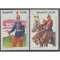 Brasil Brazil 1517/18 1981 Policía militar de Sao Paulo Uniformes MNH