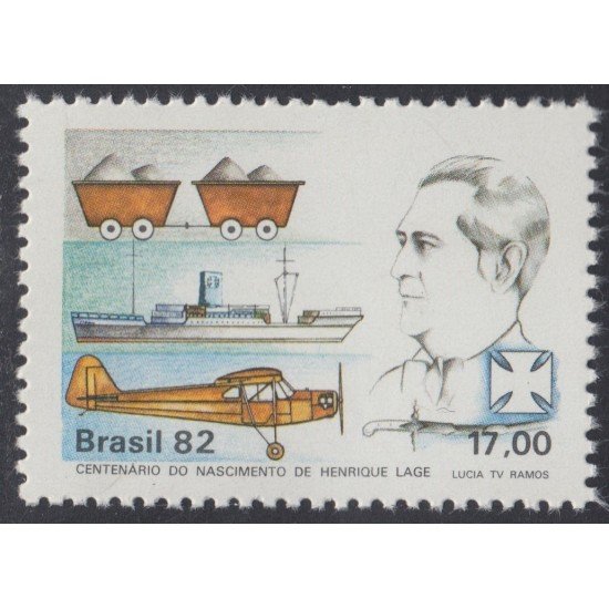 Brasil Brazil 1521 1982 Henrique Lage pionero en la Industria Nacional MNH Brasil Brazil 1521 1982 Henrique Lage pionero en la Industria Nacional MNH